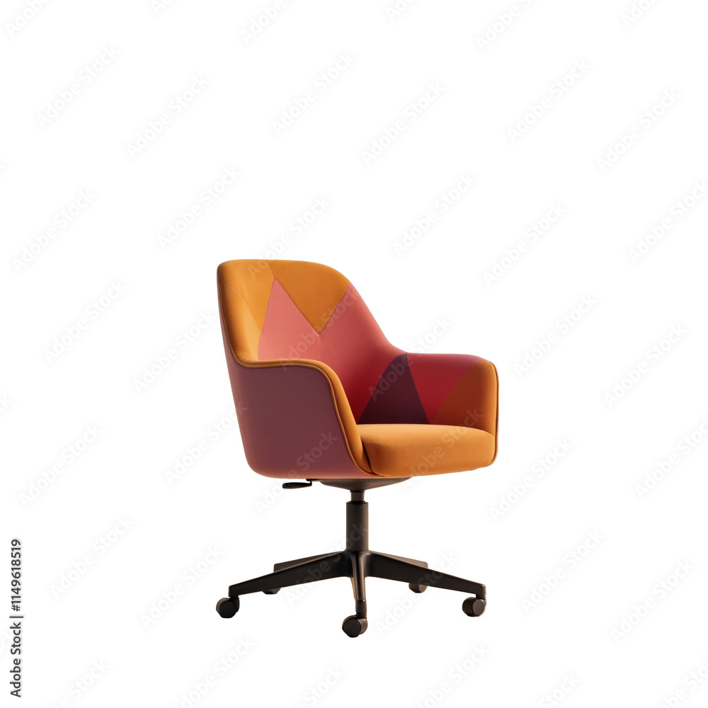 Stylish Modern Chair with Colorful Design. Transparent background Stylish Modern Chair with Colorful Design. Transparent background