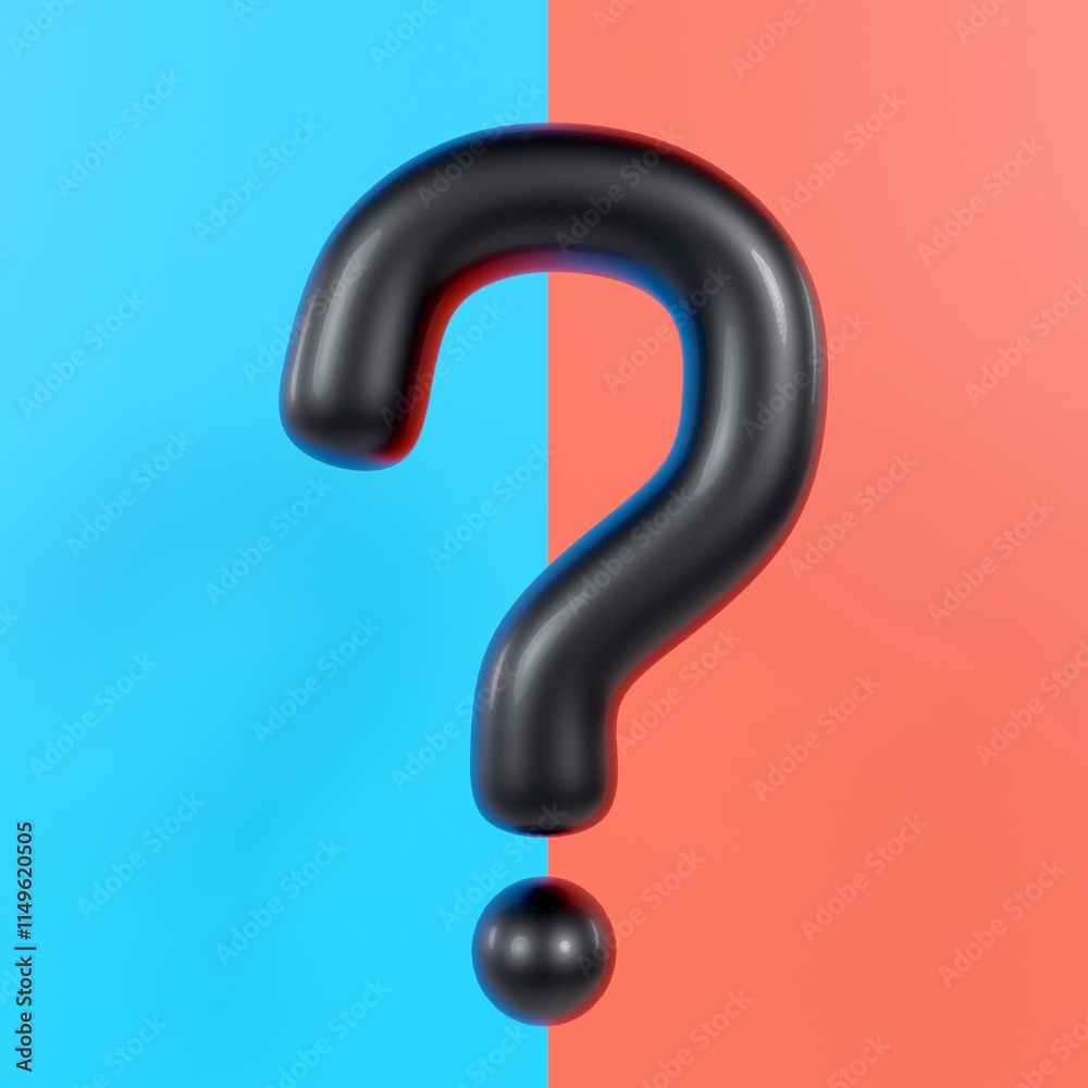 Naklejka premium はてな 疑問 選択 イメージ画像 3Dレンダリング