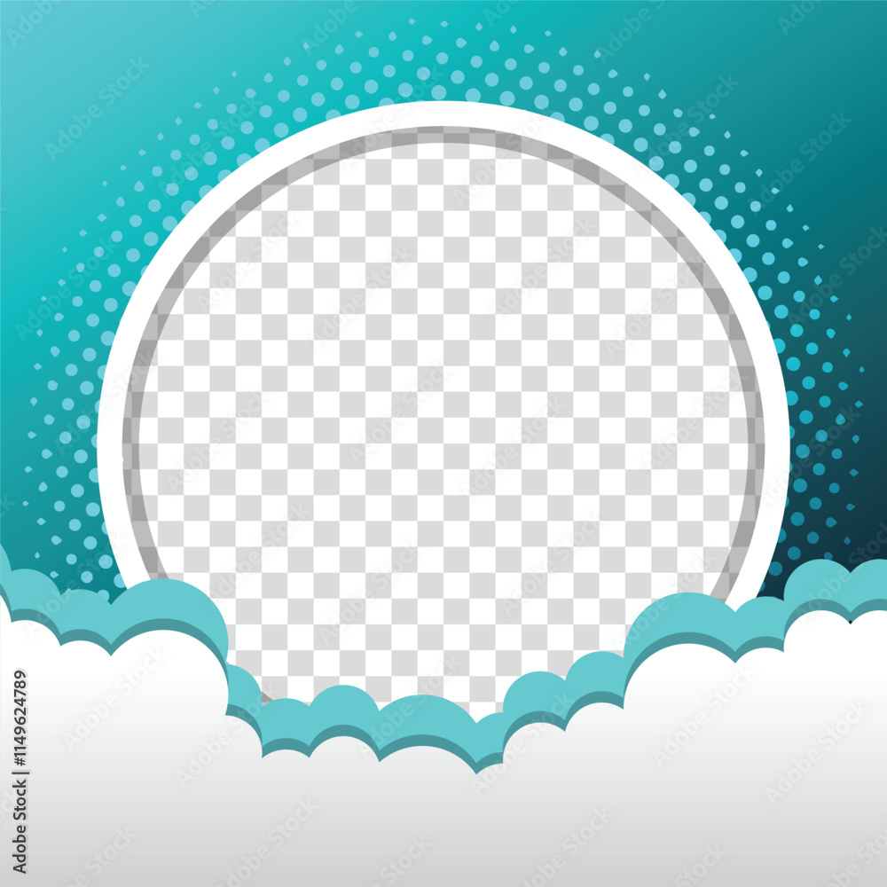 Twibbon blue and white circle with a cloud in the background Twibbon blue and white circle with a cloud in the background