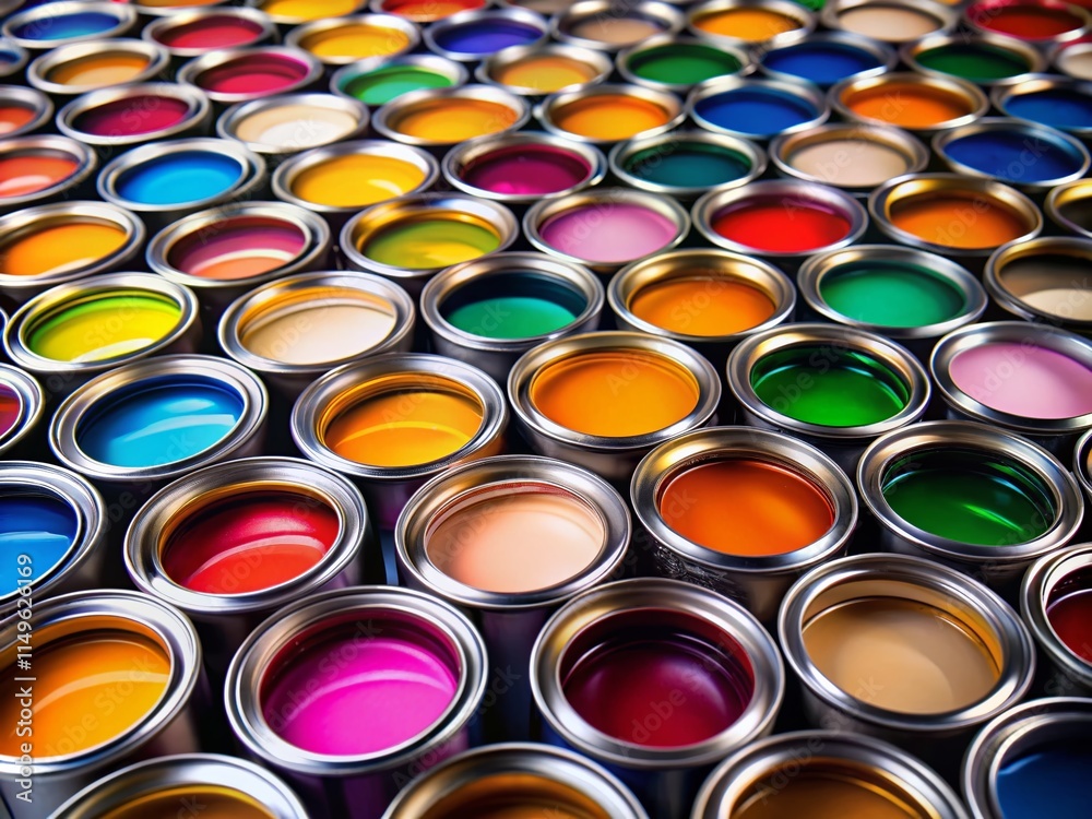 Colorful Paint Cans Silhouette Close-up Mobile Colorful Paint Cans Silhouette Close-up Mobile