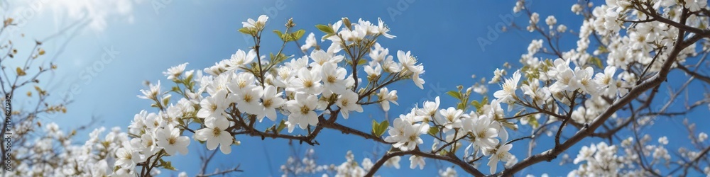 stunning white flowers blooming on bare tree branches under blue skies, peaceful blue sky with white flowers, winter wonderland scene with blooming flowers stunning white flowers blooming on bare tree branches under blue skies, peaceful blue sky with white flowers, winter wonderland scene with blooming flowers