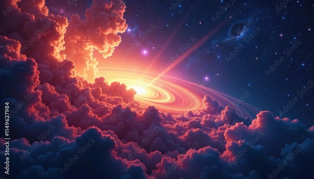 Swirling clouds of gas and dust in an active star-forming region, gas, stars, cloud Swirling clouds of gas and dust in an active star-forming region, gas, stars, cloud