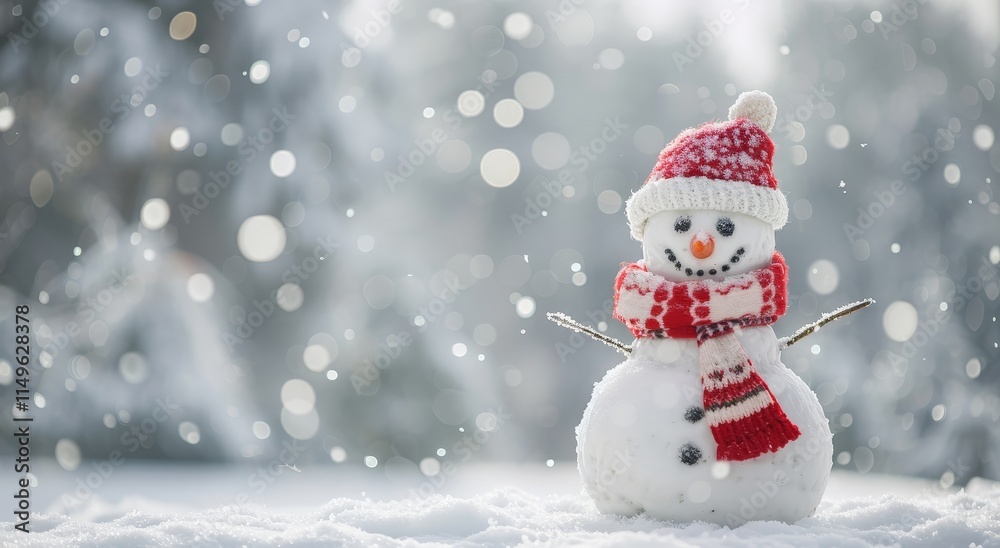 Cheerful Snowman in Winter Wonderland Cheerful Snowman in Winter Wonderland