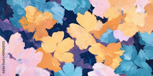 色とりどりの花が広がる美しい背景のデザイン