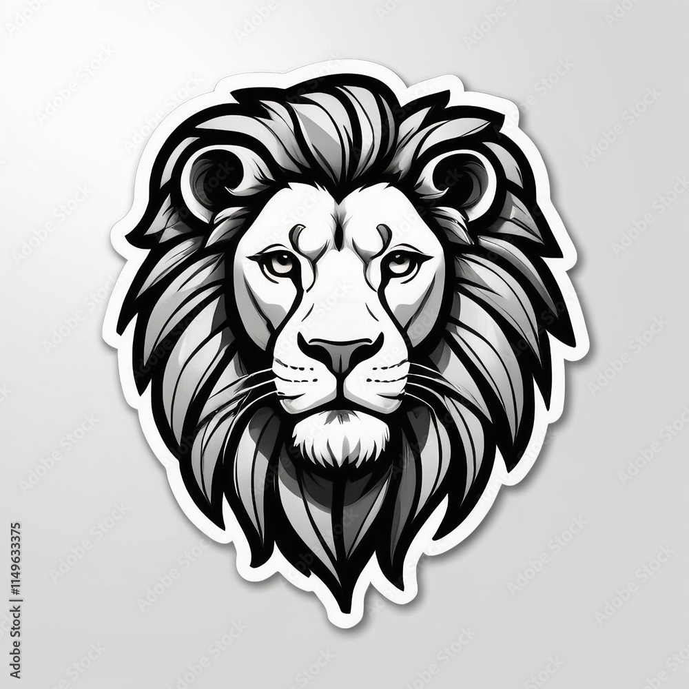 Obraz premium A lion head sticker 