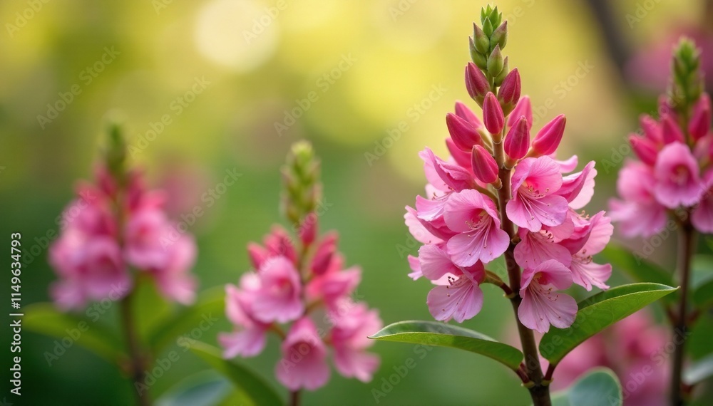 Pink barberry flowers swaying gently in the spring breeze, natural beauty, garden elements, pink Pink barberry flowers swaying gently in the spring breeze, natural beauty, garden elements, pink