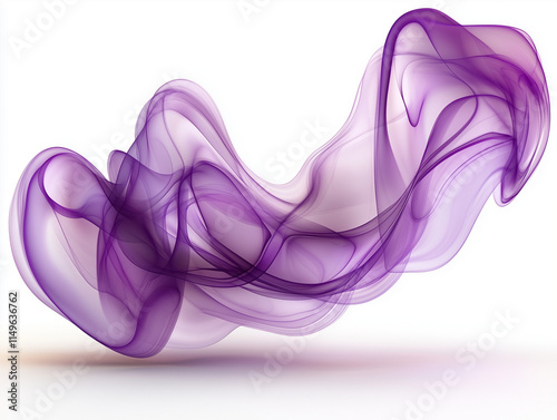 Elegant purple smoke or fluid wave isolated on a transparent background. perfect for abstract, ethereal, or artistic visual concepts.