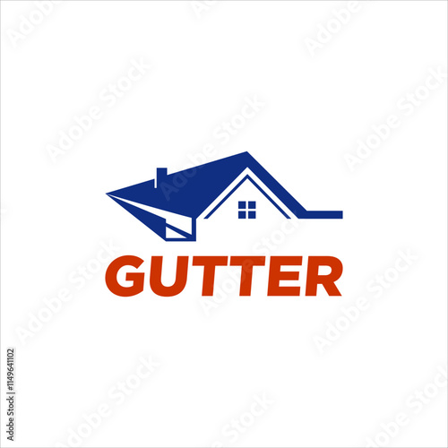 House roof gutter logo vector company design