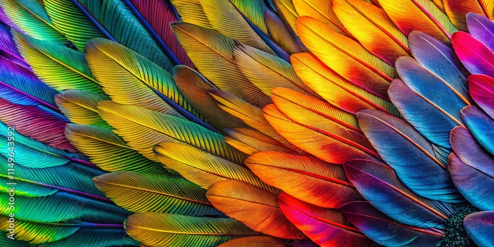 Fototapeta premium Vibrant Overlapping Wings Close-up Minimalist