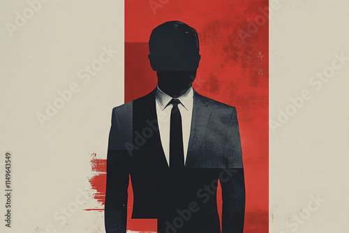 Abstract Silhouette of a Businessman or politician with Geometric and Artistic Design