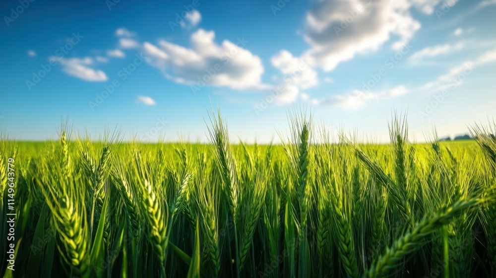 Bir's Eye View Of Green Wheat Crop Bir's Eye View Of Green Wheat Crop