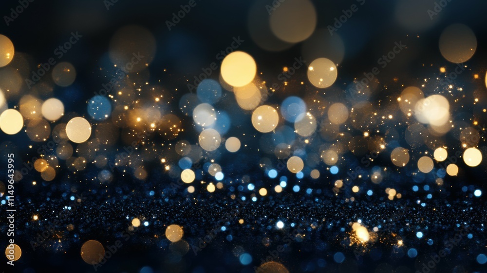 blackground of abstract glitter lights. blue, gold and black. de focused. banner blackground of abstract glitter lights. blue, gold and black. de focused. banner