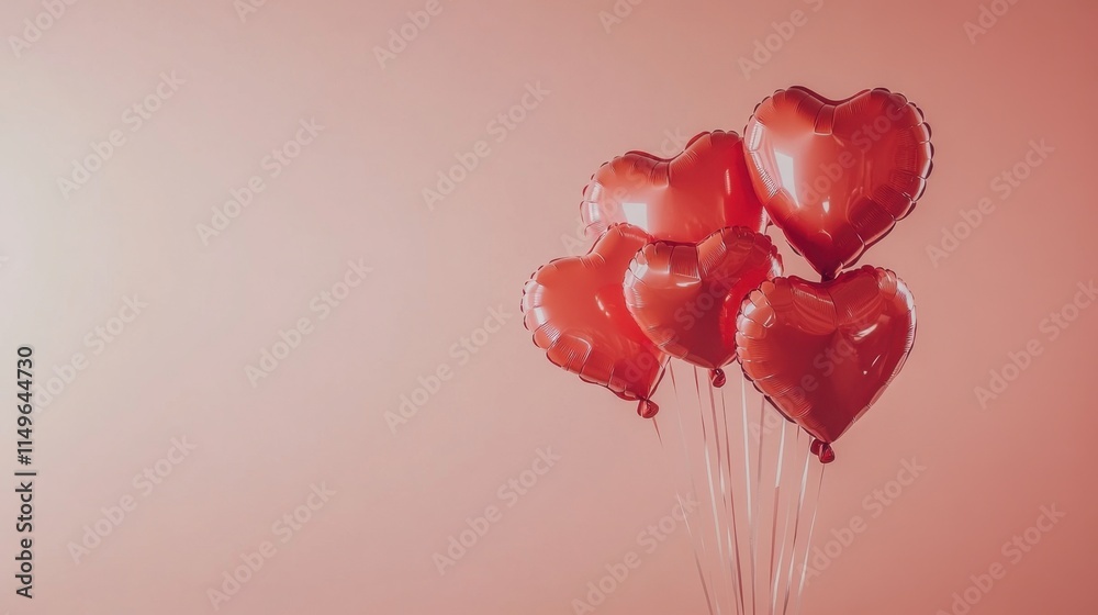 custom made wallpaper toronto digitalHeart-Shaped Red Balloons Against Pink Background for Celebrations