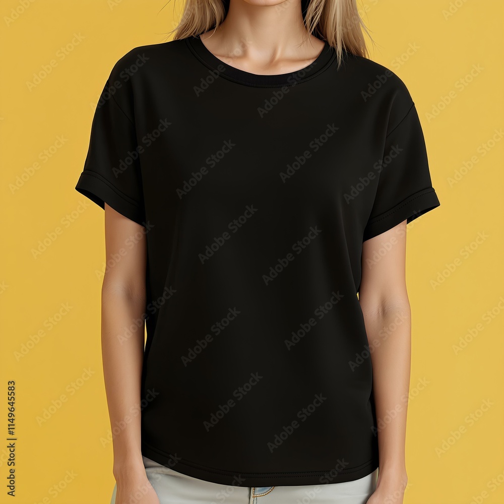 Professional Black T-Shirt Mockup for Online Clothing Stores Professional Black T-Shirt Mockup for Online Clothing Stores
