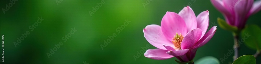 In-depth focus on the texture and color of a large purple magnolia on a green background, botany, spring In-depth focus on the texture and color of a large purple magnolia on a green background, botany, spring