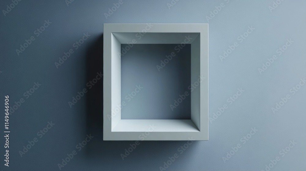 Sleek gray square frame, elegant contours, contrasting white interior, modern design, perfect for contemporary decor Sleek gray square frame, elegant contours, contrasting white interior, modern design, perfect for contemporary decor