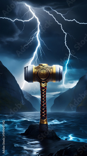 Mjolnir - the hammer of the Scandinavian god Thor photo