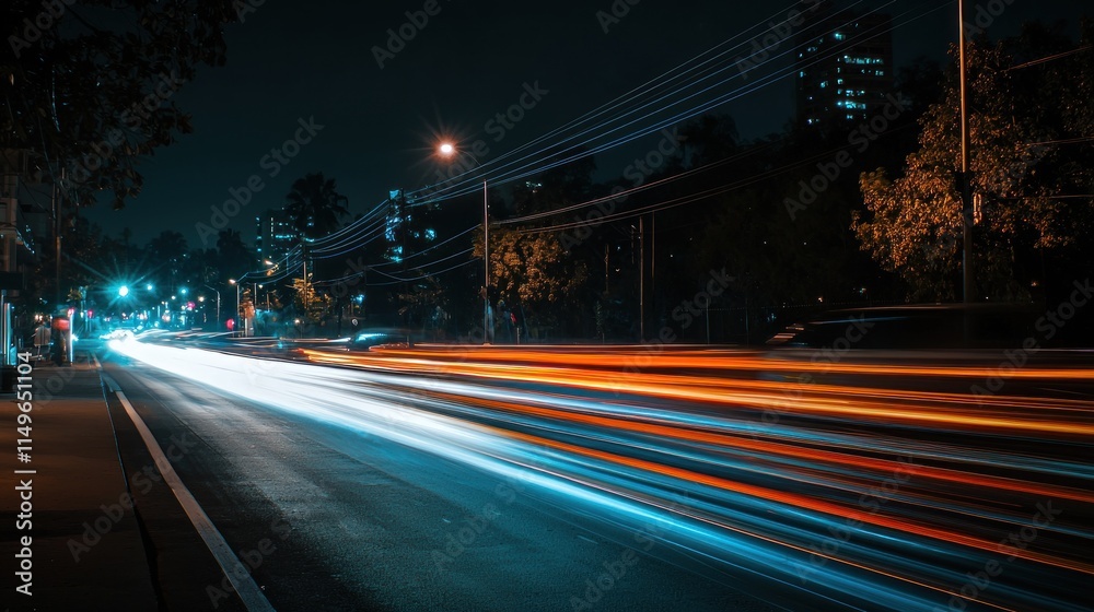 Night City Lights: A Symphony of Speed and Urban Glow Night City Lights: A Symphony of Speed and Urban Glow