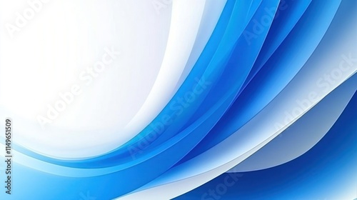 Abstract smooth flowing blue and white curves design.