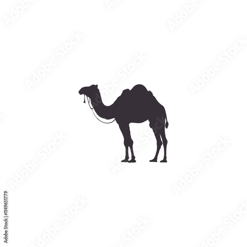 Silhouettes camels animal icon set vector illustration. Isolated on white background.