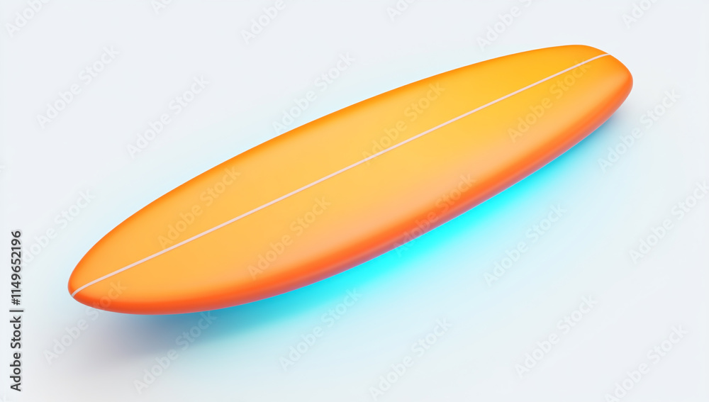 An orange surfboard on a white background An orange surfboard on a white background