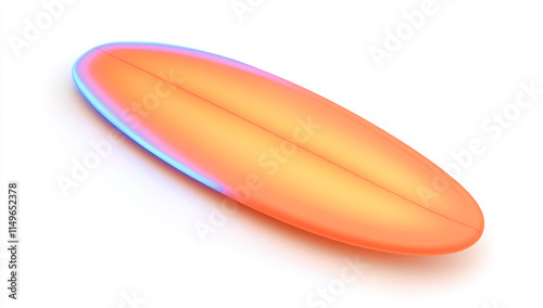 An orange surfboard on a white background