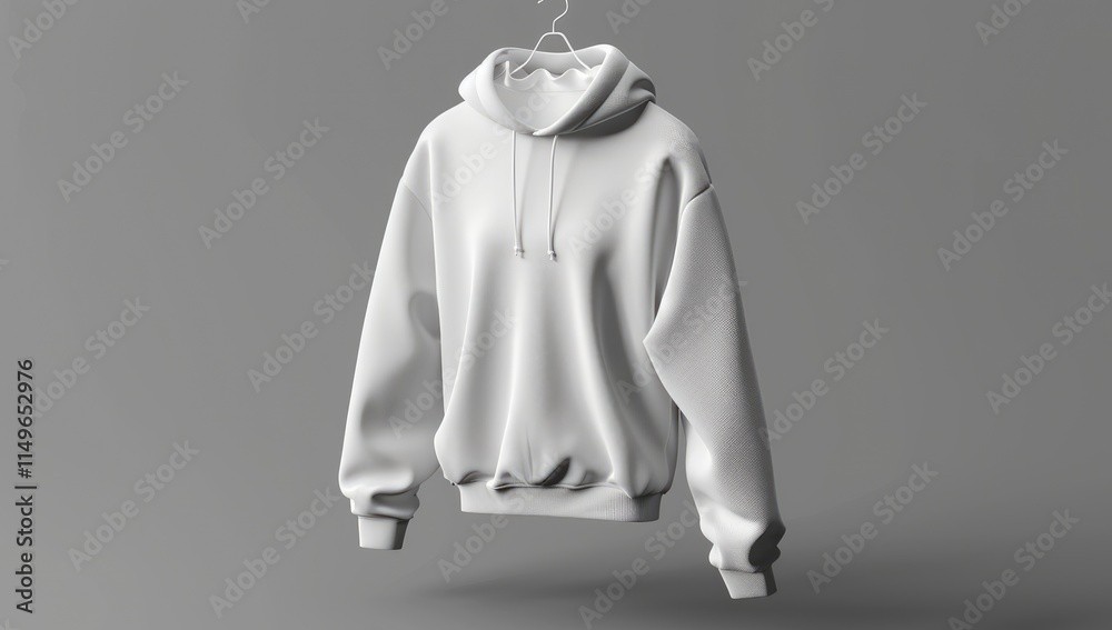 A man wearing a white hoodie stands in front of a plain gray background. This image can be used for various purposes A man wearing a white hoodie stands in front of a plain gray background. This image can be used for various purposes