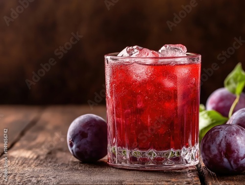 Fresh summer drinks cocktails with berries.