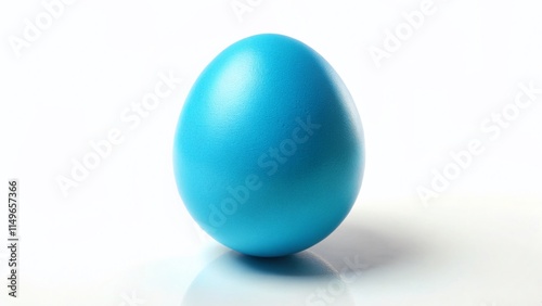 Single Blue Duck Egg Isolated on White Background - Perfect for Easter or Spring Designs