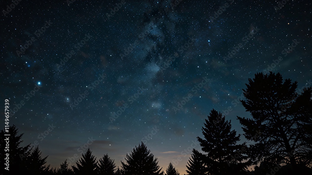 Fototapeta premium Cosmic Wonders, Milky Way, Meteor Shower, and Stellar Landscape V7