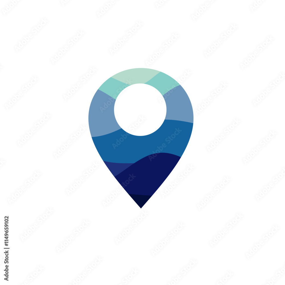 Vector Icon Pin on map. Location sign symbol. Maps signs blue gradient colors. Vector Icon Pin on map. Location sign symbol. Maps signs blue gradient colors.