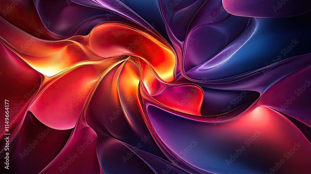 Obraz premium Colorful Abstract Swirl Pattern in Vibrant Red and Blue Tones