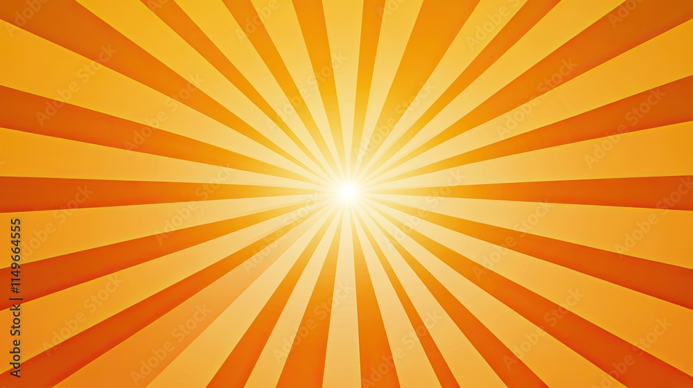 Obraz premium Bright Orange Sunburst Background with Radiating Rays and Light