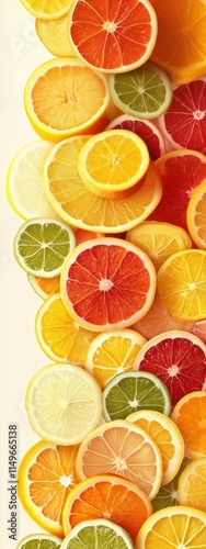 Wallpaper Mural Vibrant citrus slice assortment: lemons, oranges, limes, grapefruits in bright colors Torontodigital.ca