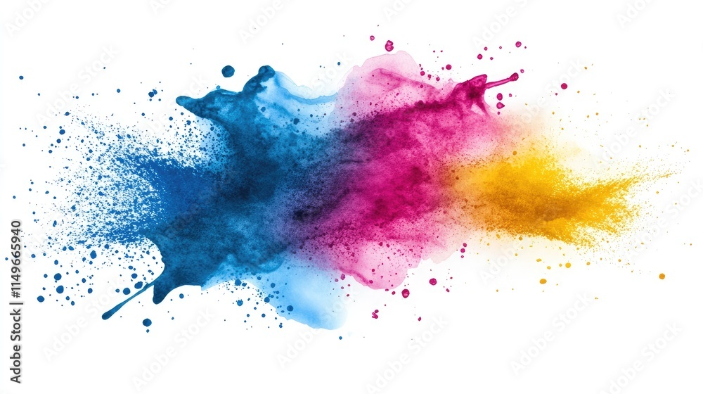 Obraz premium Vibrant Splash of Colorful Paint on White Background for Creativity