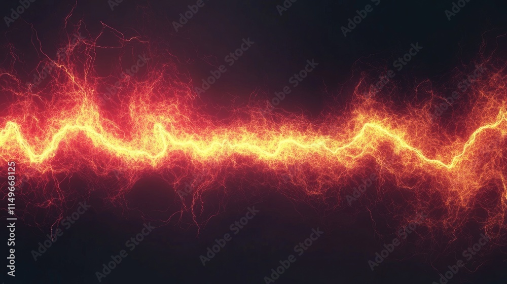 Electric Bolt with Vibrant Red and Orange Flashes on Dark Background Electric Bolt with Vibrant Red and Orange Flashes on Dark Background