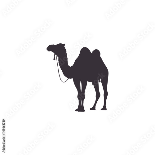 Silhouettes camels animal icon set vector illustration. Isolated on white background.