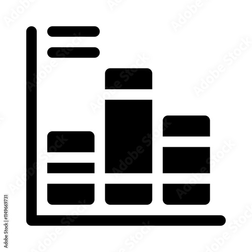 stacked bar chart glyph icon