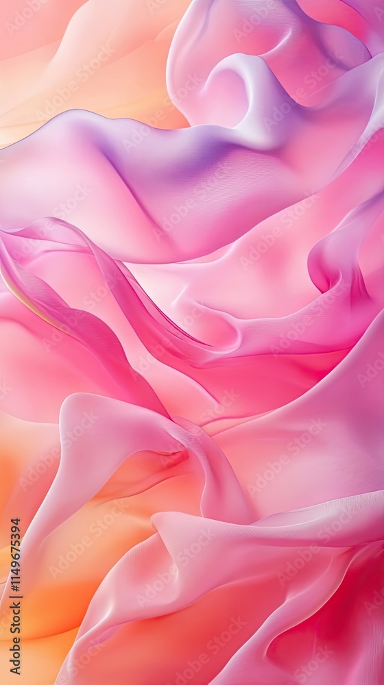 Fototapeta premium Abstract Pink And Orange Fabric Waves Design