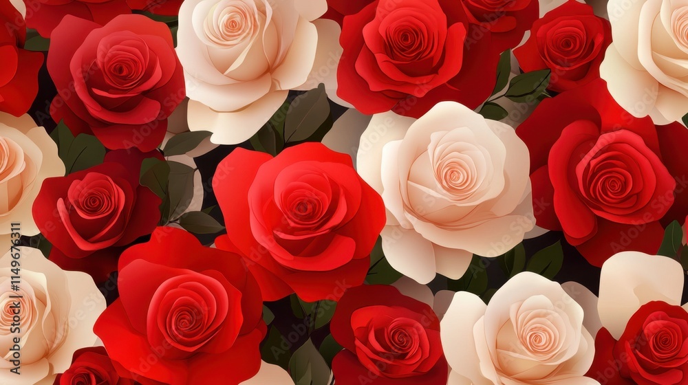 Obraz premium Beautiful Roses in a Vibrant Floral Background Design