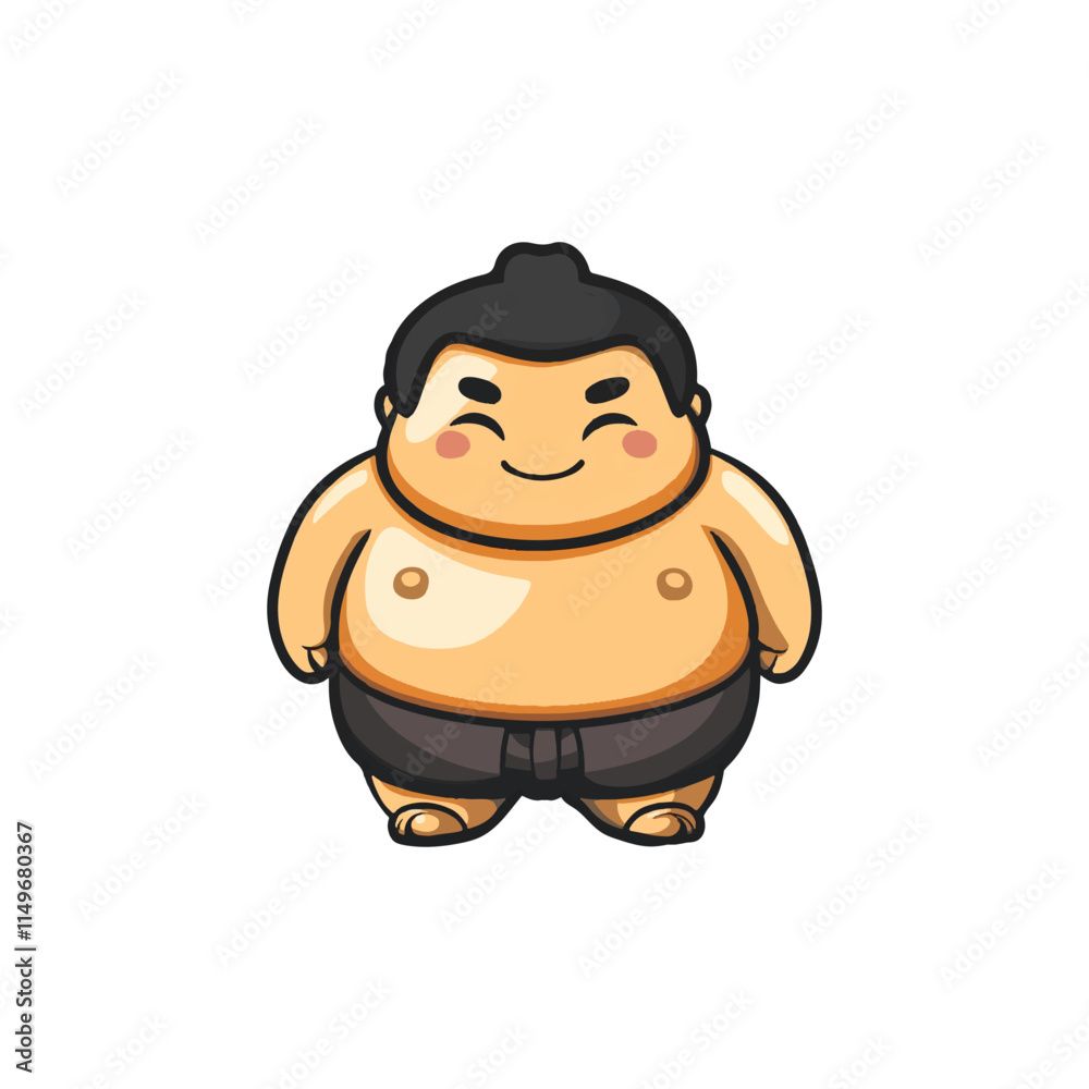 Naklejka premium cute sumo character vector design