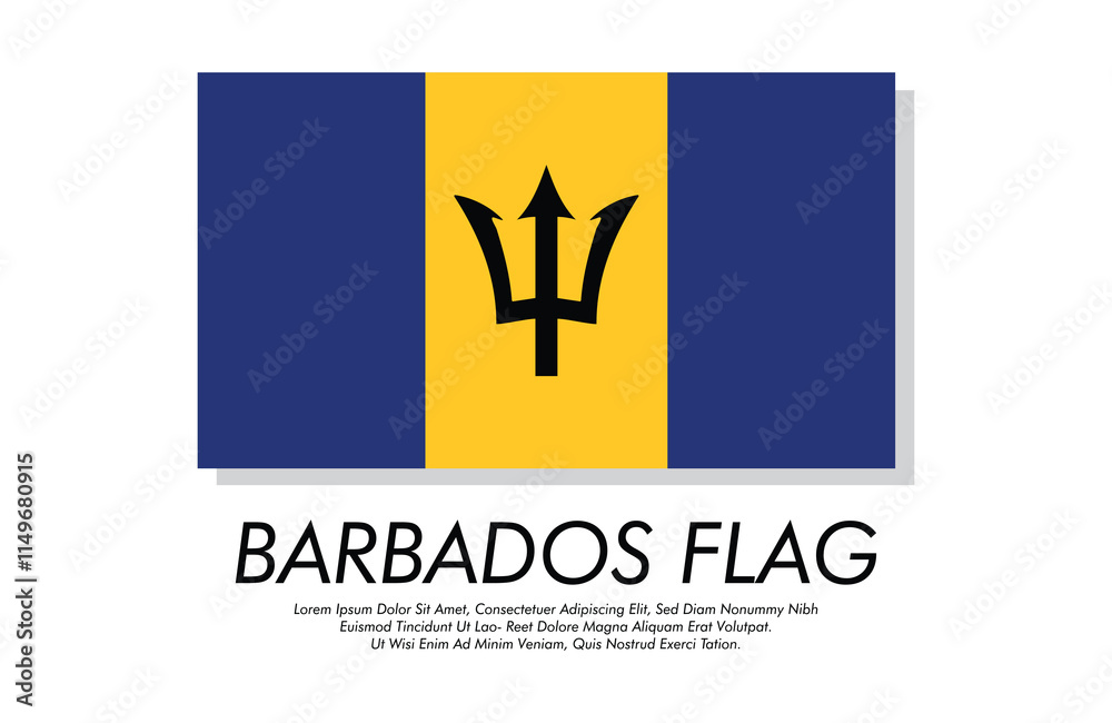 Vector Barbados flag banner Barbados flag with white background Vector illustration design Barbados independence day banner design Vector Barbados flag banner Barbados flag with white background Vector illustration design Barbados independence day banner design