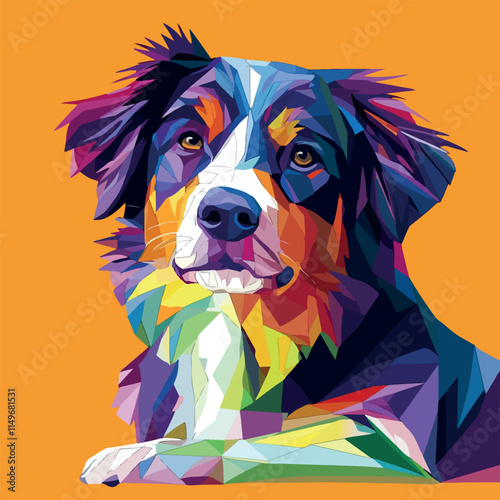 Colorful Low Poly Dog Vector illustration