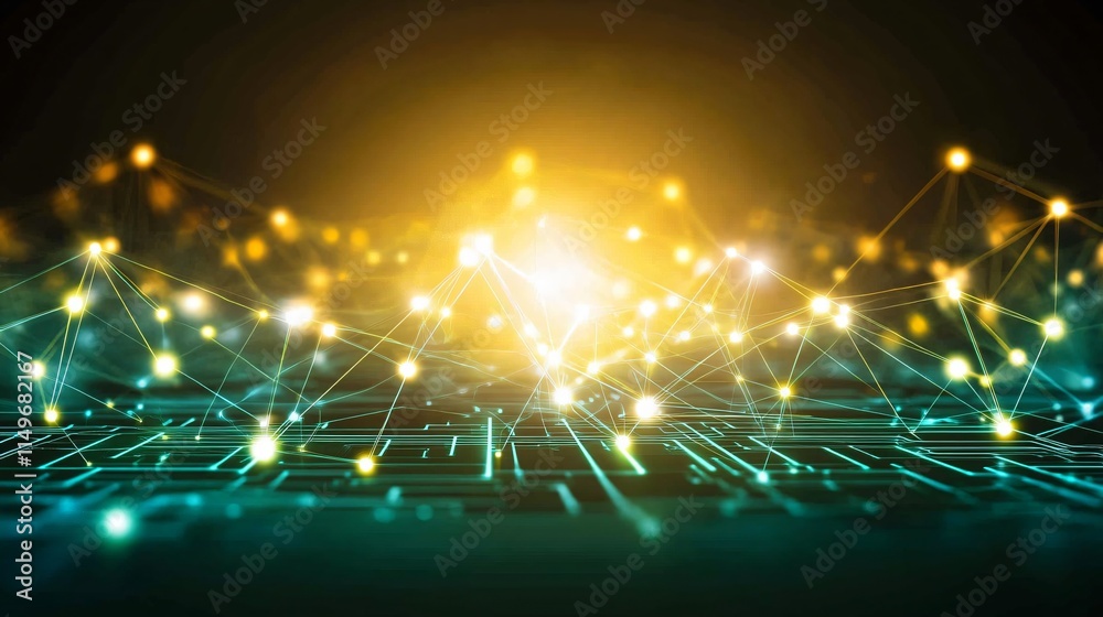 Obraz premium Abstract Network Connection Digital Technology Background