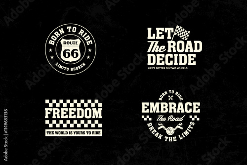 Motorcycle racing badges club emblems tshirt design Retro Racing Typography Graphics