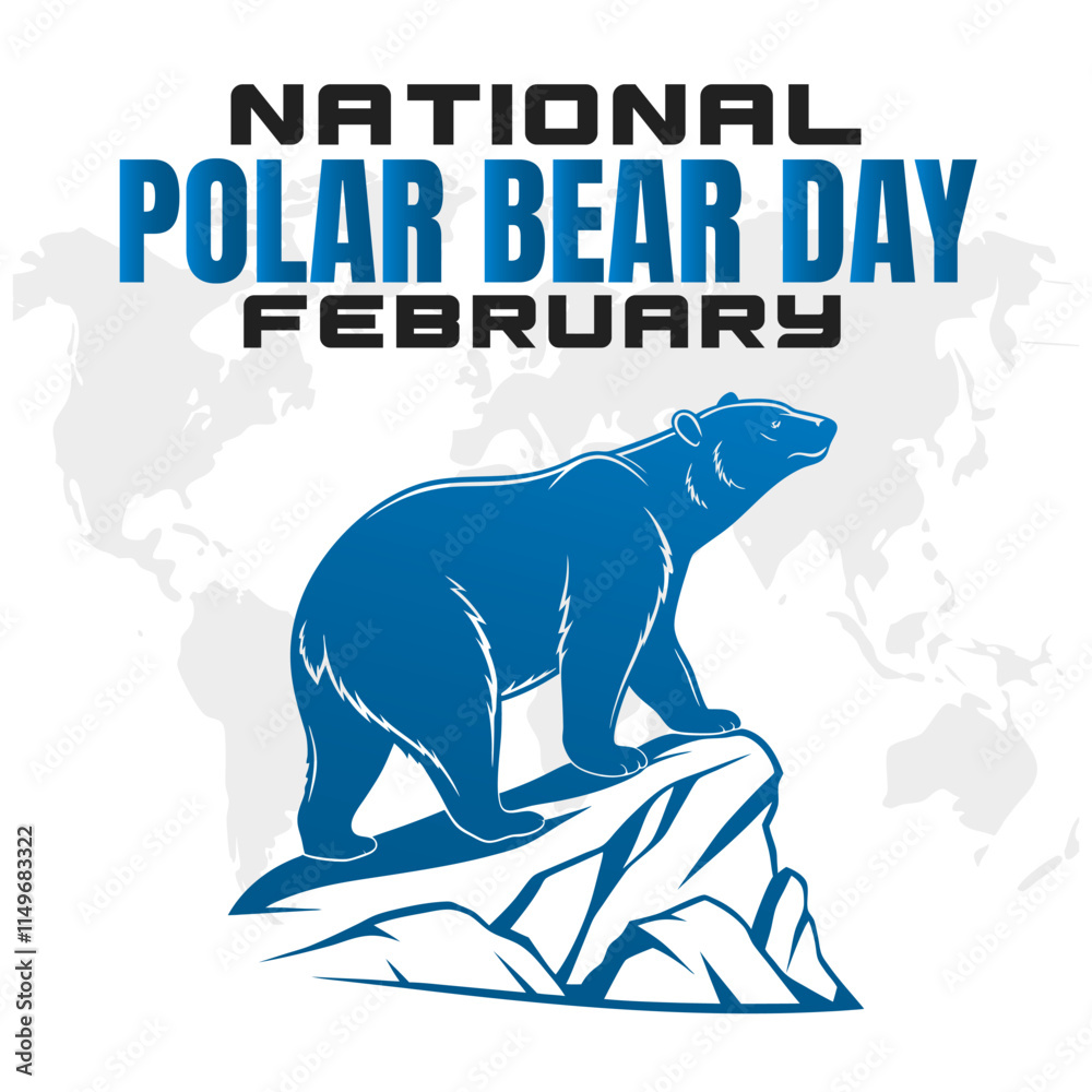 Naklejka premium NATIONAL POLAR BEAR DAY social media post Vector Illustration on february
