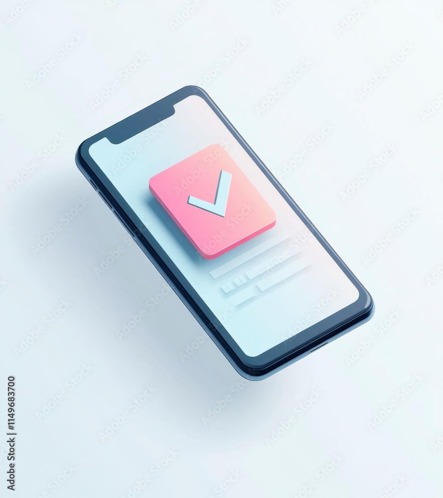 Smartphone App Checkmark Interface Design Mockup Smartphone App Checkmark Interface Design Mockup