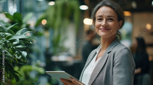 The Confident Businesswoman with Tablet