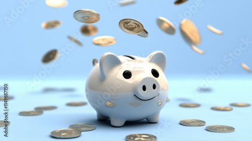 The Piggy Bank Saving Coins