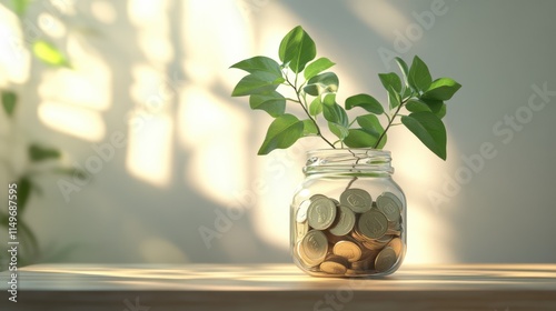 The Jar with Plant Growth